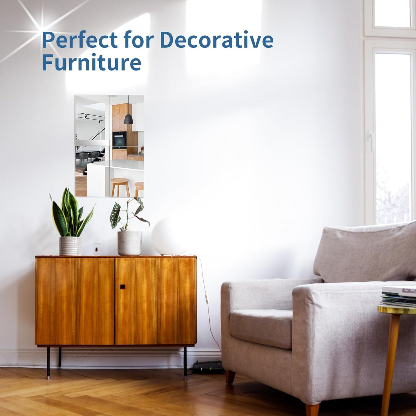 Skiennix Silver Mirrored Acrylic Sheets - 4 Pack, 8 x 12 Inch, 1/8 Inch Thick for Crafts & Art Display