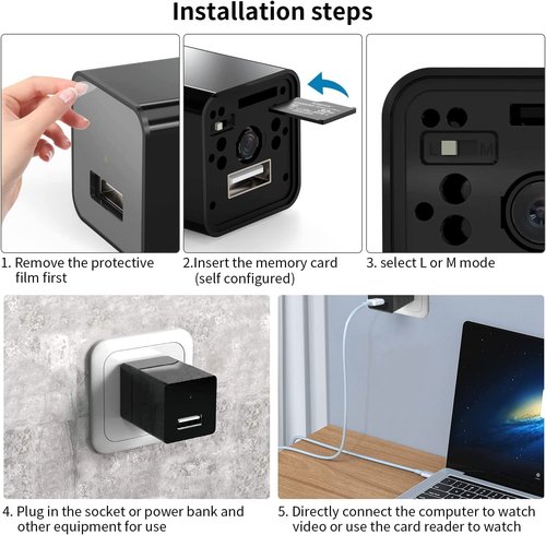 IZNVEE Charger Camera HD 1080P Nanny Cam Wall Outlet, Motion Detection