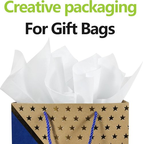 Bobobag White Tissue Paper - 100 Sheets, 20" X 14" | Recyclable Gift Wrapping for Holidays & Crafts