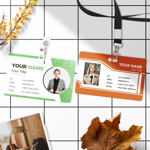 UBJVA Custom Badge Personalized Name Badges with Photo Logo Custom ID Card for Office Worker Doctor Nurse Student