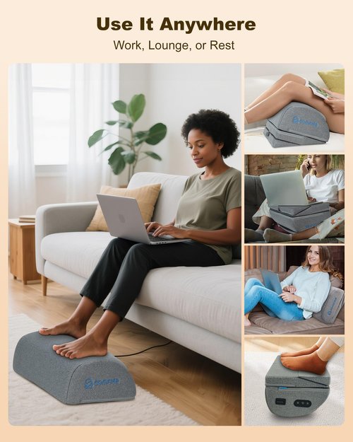 Comfier Foot Rest Under Desk at Work with Heat,Vibration,Foot Heater Foot Warmer,3 Height Under Desk Foot Rest for Office Chair,Gaming Chair Footstool, Ergonomic Heated Footrest,Computer Desk Use