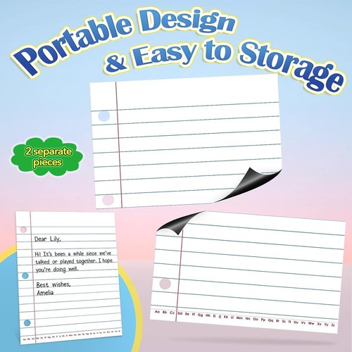 Aizweb Giant Magnetic Notebook Paper,Dry Erase Handwriting Lined for Classroom Whiteboard Accessories, Chart Paper Teacher Must Have Homeschool Teaching Supplies,Teacher Essential,17" x 21.5"