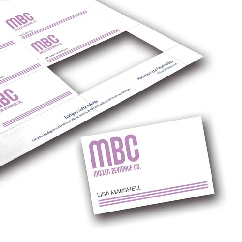 Avery Customizable Name Badge Inserts, 2.25” x 3.5”, White, 400 Printable Name Tag Inserts (5390) (Pack of 5)