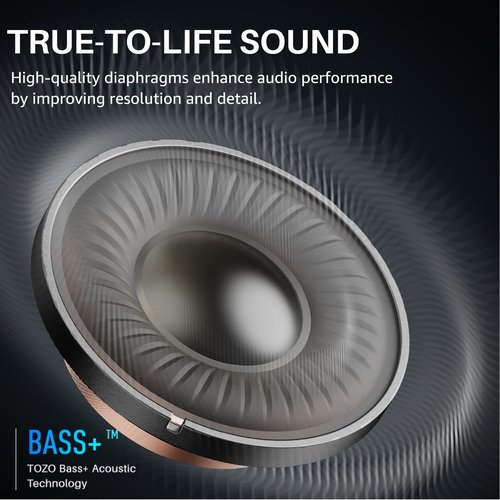 TOZO A1 Wireless Earbuds Bluetooth 5.3 Light Weight in Ear IPX5 Waterproof Headphones 2 Mic for AI Calls, Immersive Premium Sound Bass Headset with Charging Case, 32 Presets EQ Customization via App