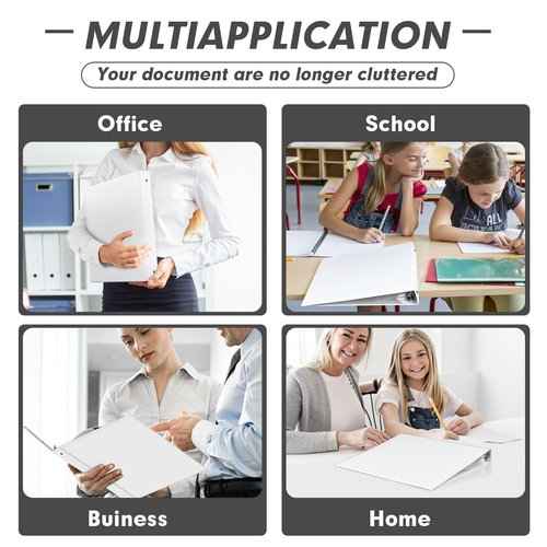 3 Ring Binder 1 Inch, PANDRI 12 Pack 1-Inch Binder Fits Letter Size 8.5'' x 11'' Paper, Versatile Binders for Office Home School, 2 Pockets, White