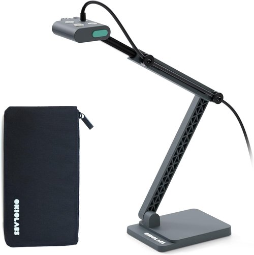 OKIOCAM S2 Pro Document Camera - 13 MP Ultra HD with Built-in Light & Mic for PC | Mac | Chromebook