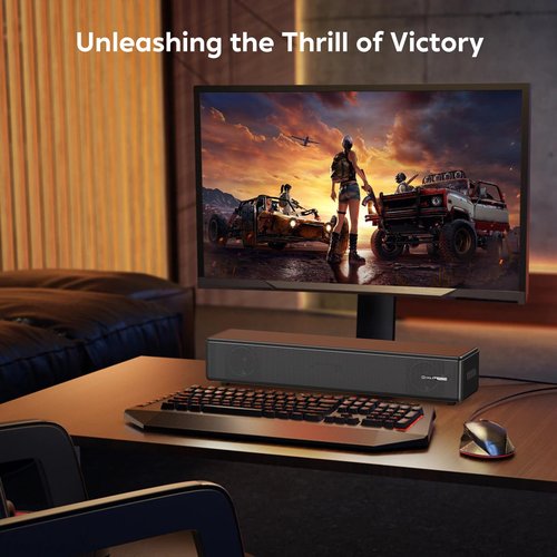 2.0 CH Dolby Digital Sound Bar - Bluetooth Home Theater Speaker with HDMI ARC, Optical, Aux for Smart TV, Gaming, PC & Projector, Compact Speaker Bar with 3D Surround Sound Home Theater Soundbar