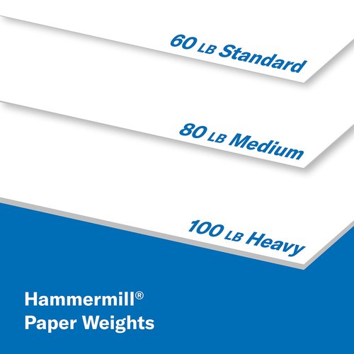 Hammermill Cardstock, Premium Color Copy, 60 lb, 8.5 x 11-4 Pack (250 Sheets) - 100 Bright, Made in the USA Card Stock, 122549R, White