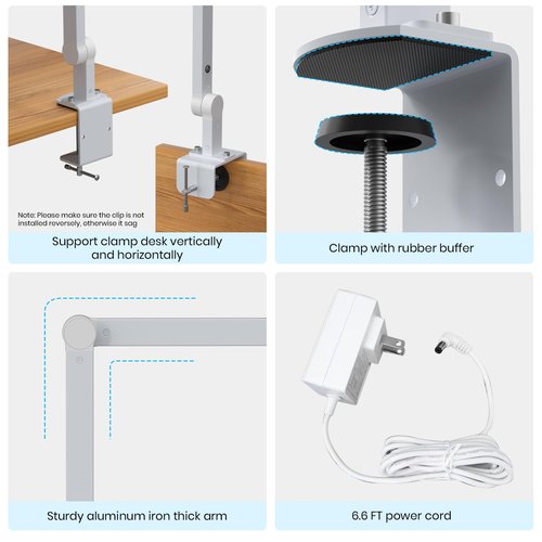 Ultra Bright Architect Desk Lamp with Clamp,Transformable LED Desk Lamp for Home Office,Tall Overhead Led Desk Light[41" Long Dimmable Light Bar],Auto Dimmable Desktop Table Lamp for Drawing Artist