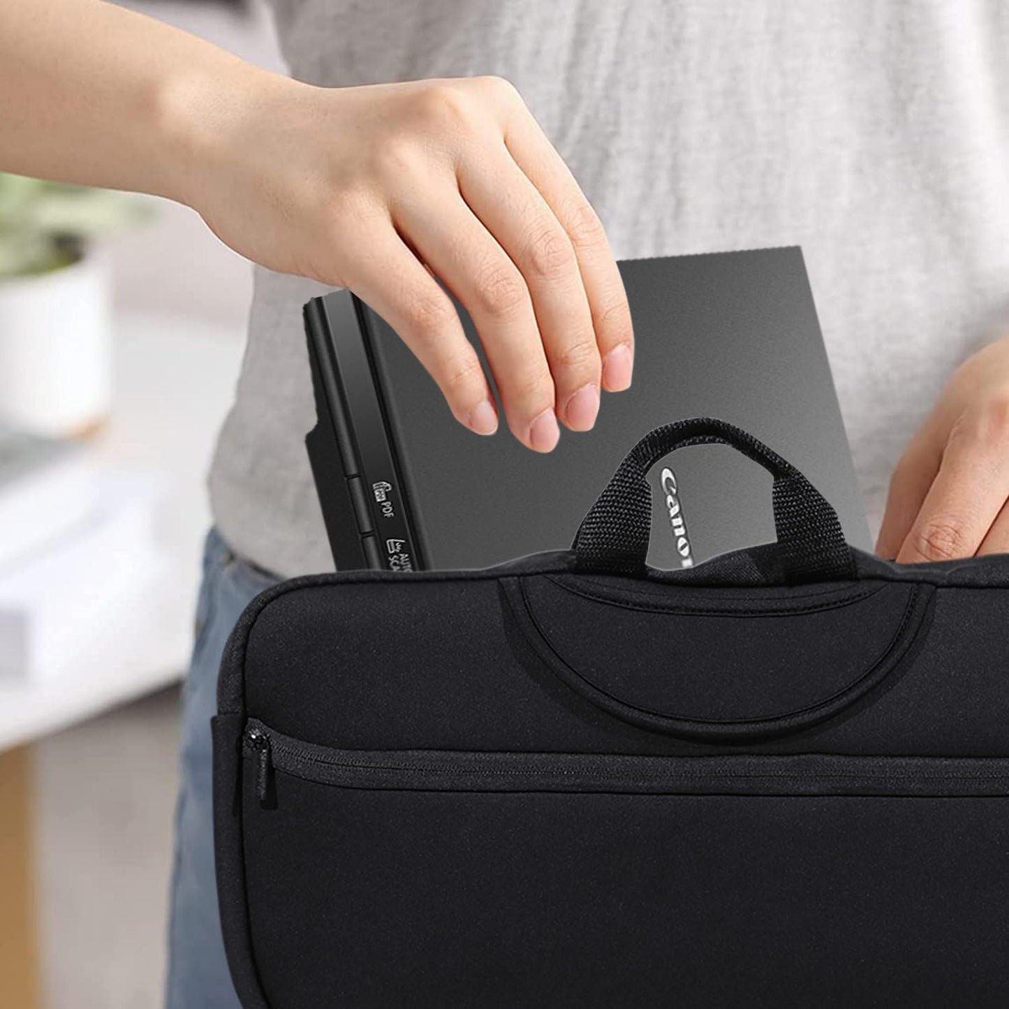 NUENSS-ROR Scanner Carrying Bag for Canon CanoScan Lide 300/400 Slim Scanner, Portable Neoprene Scanner Storage Case Bag, Waterproof Anti-Static Scanner Bag for Canon