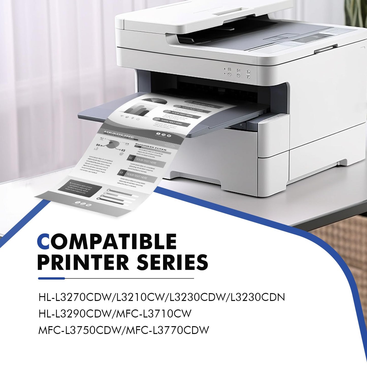 TN227BK TN-227BK TN227 Black MFC-L3770CDW Toner Cartridge Replacement for Brother TN227 TN227BK TN-223BK TN223BK for MFC-L3770CDW HL-L3290CDW HL-L3230CDW MFC-L3750CDW L3710CW L3210CW Printer (2 Pack)