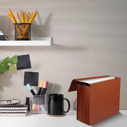 Chuangdi 10 Pcs Expanding File Folders Legal Size Document Organizer Wallet Expandable Letter Size File Folder Box with Flap & Elastic Cord Closure, 5.3" Expansion, Holds 1200 Sheets Paper Storage