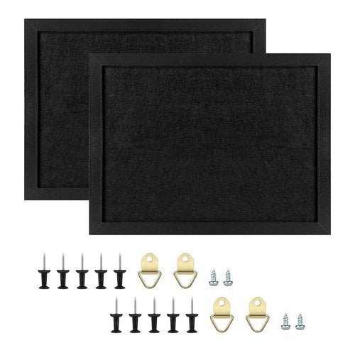 TORASO Cork Board Bulletin Board, Approx. 20" X 30" Cork Boards for Walls with Pins, Eye Bolts, gaskets, Screws, Pin Board for Office, School and Home (BK,50x75cm,2p