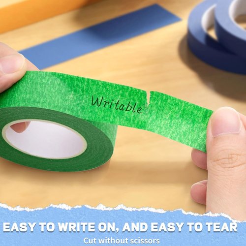 Skiennix 12PCS Colored Masking Tape - Versatile DIY Craft & Art Supplies | 2/3In x 13Yards Rolls
