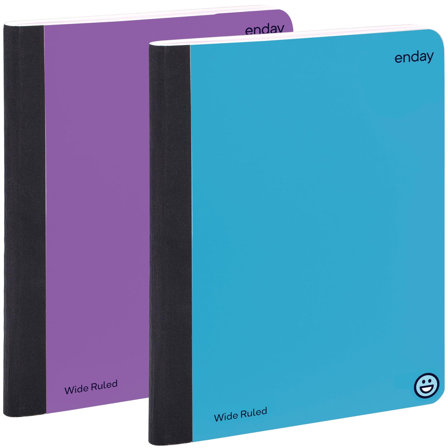Enday Composition Notebooks Wide Ruled Paper, Hard Cover Composition Notebook, Premium Lined Composition Books, 100 Sheets Ruled Notebook, Blue and Purple (2 Pack)