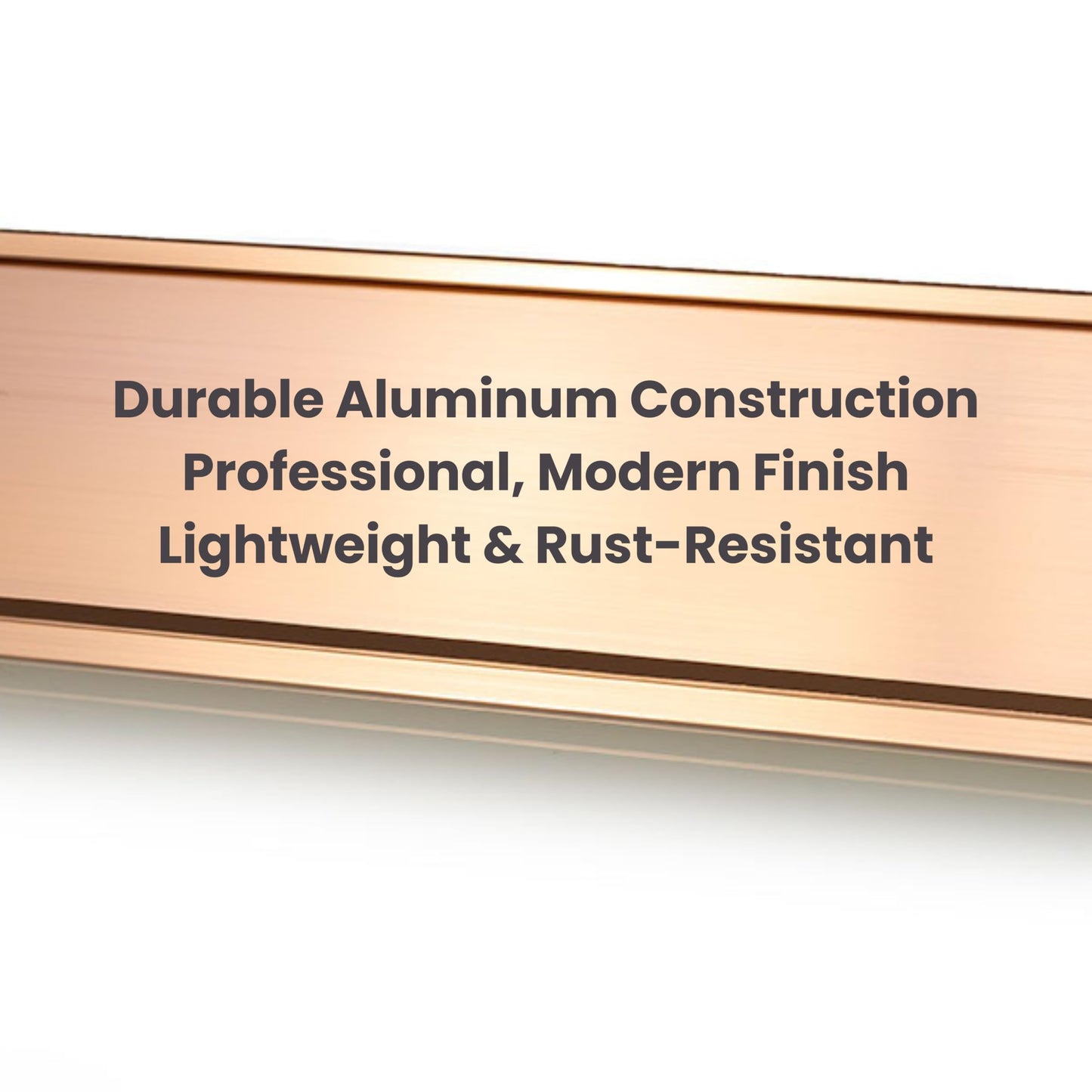 2" x 10" Aluminum Office Desk Nameplate Sign Holder (Rose Gold) 1 Pack
