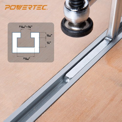 POWERTEC Quick Screw Guide Rail Clamps - 7” Capacity, 400lbs Clamping Force | Ideal for BOW XTENDER Fences & MFT Tables - 2PCs (71409)