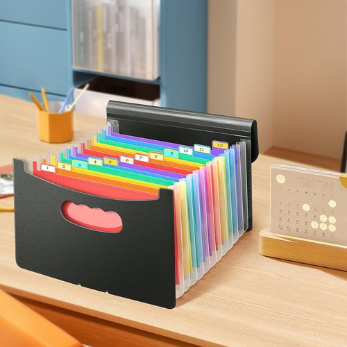 Vowcarol 5x8 Index Card Holder, 5x8 Index Cards Organizer, Expanding Storage Box