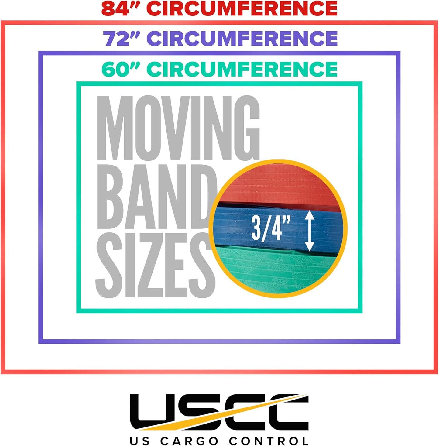 US Cargo Control Large Rubber Moving Bands - Extra Strength 36-Pack for Furniture & Pallets | 30", 36", 42" Sizes