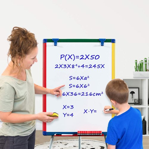 Magnetic Easel for Kids - Height Adjustable 36-63" Dry-Erase Board and Whiteboard - Perfect for Kids Art Activities 36x24 inch White Board Flipchart Board