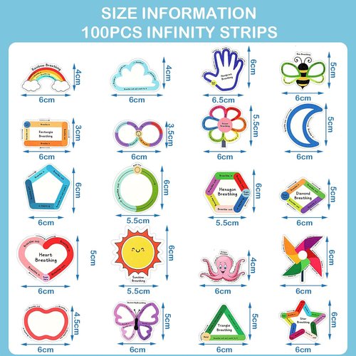 Crtiin Sensory Strips - 100 Pcs Mindfulness Stickers for Anxiety Relief | Tactile Textures for Stress Management