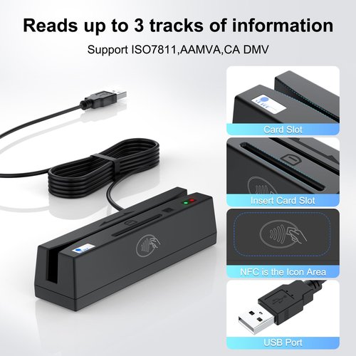 YL160 USB 4 in 1 Multifunction Magnetic Card Reader/Contactless/PSAM Card Reader Writer only for Professional Person,Simply Plug and Play