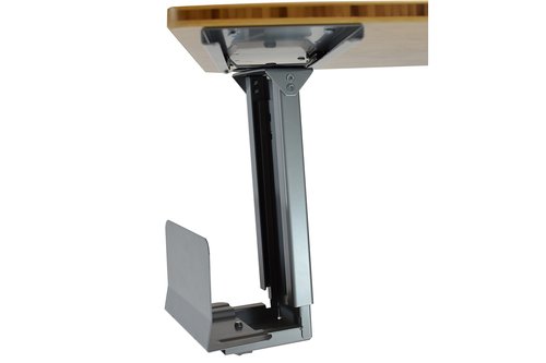 Uncaged Ergonomics CPU2 Adjustable Under Desk Mount, 360⁰ Swivel Steel CPU Holder PC Holder, Slide in & Out Standing Computer Mount PC Tower Stand Under Desk