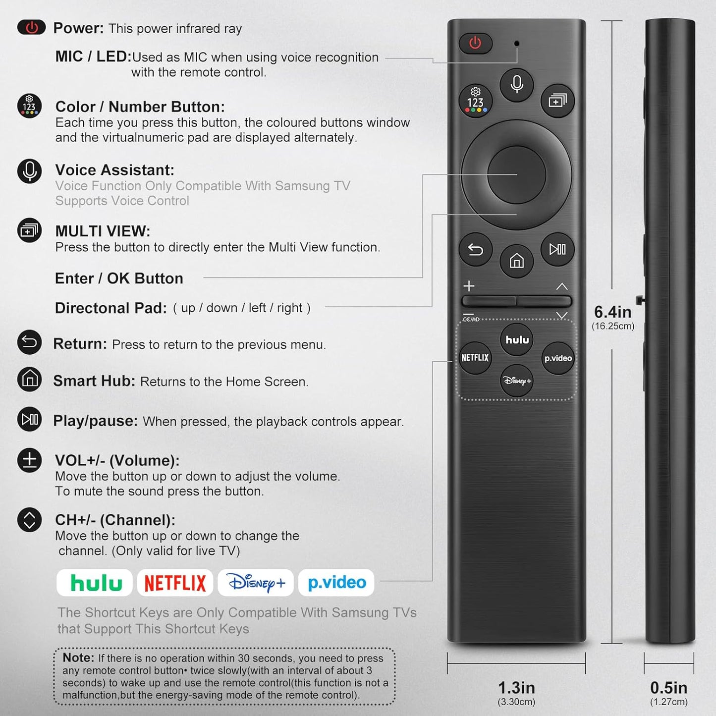 (Pack of 2) Replacement-Remote-Control for Roku-TV,Compatible for TCL Roku/Hisense Roku/Onn Roku/Philips Roku Smart TVs(Not for Roku Stick and Box)