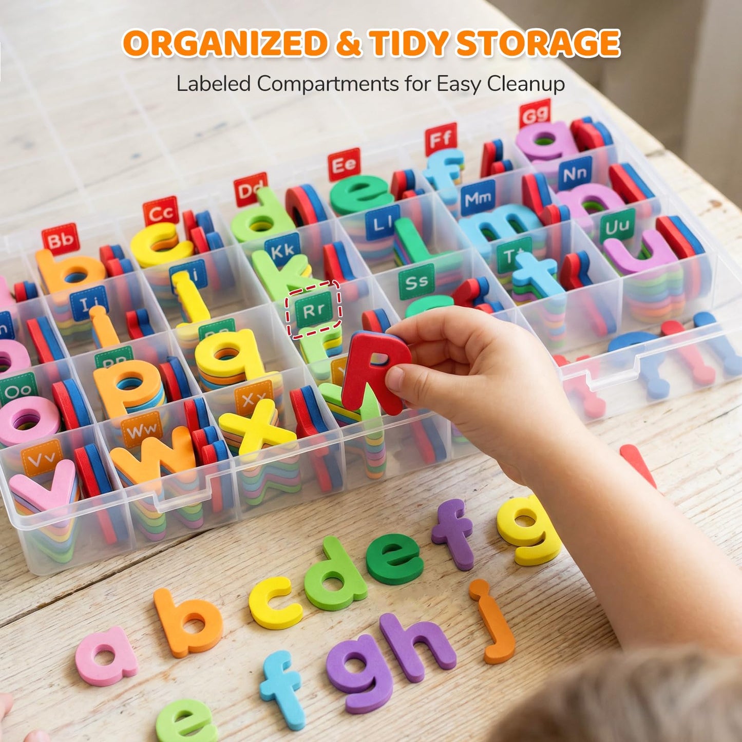 LovesTown Magnetic Alphabet Letters Set for Toddlers, Educational Learning Kit with Double-Sided Board and Storage Box, 234 PCS