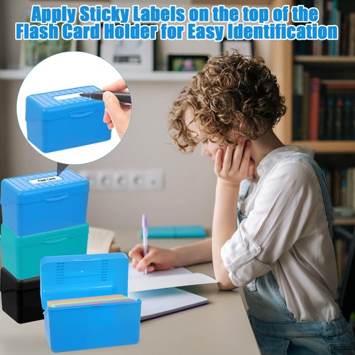 Retainbre 12 Pack Index Card Box 3x5 Flash Card Holder Perfect for Recipe Organizer Case Note Card Storage(6 Colors)