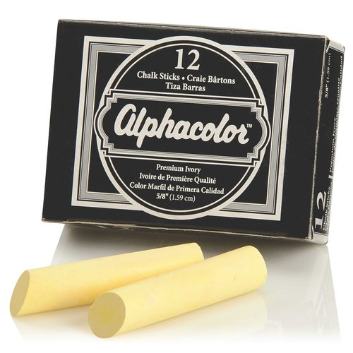 Quartet Alpha Chalk, 5/8" Diameter, Golden Ivory, 12 Sticks per Pack (333005)