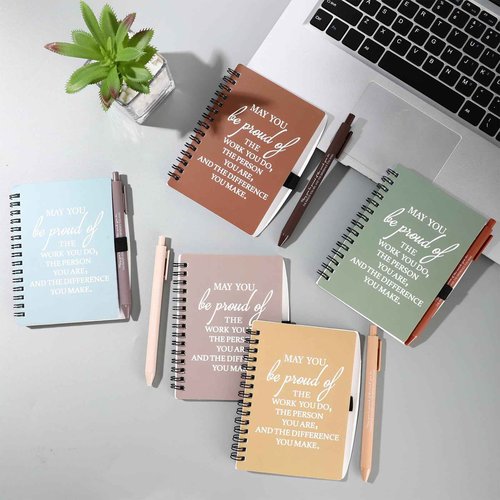 Honoson 30 Sets/60 Pcs Medical Assistant Employee Appreciation Gifts May You Be Proud The Work Notebook with Ballpoint Pen Inspirational Journals Bulk Thank You Gifts for Team Coworker (Vivid Color)