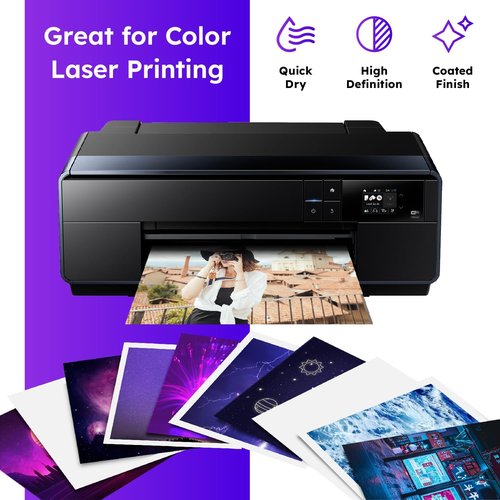 Digital Low Gloss Paper by Dull - Double-Sided C2S Coated for Color Laser Printing | Matte Finish | 8.5" x 11" | 100 Sheets