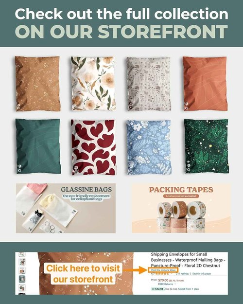 Poly Mailers 14.5 x 19 Inch- 100 pack Biodegradable Shipping Bags for Clothes and Large Items - Impack Self-Seal Waterproof Thick Mailing Envelope for Accessories & Clothing - Floral Chestnut