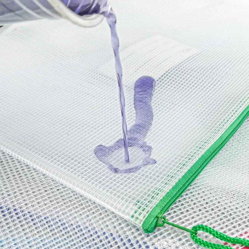 BOPART Extra Large Mesh Zipper Pouch Bags - 24pcs, 16.9x12 Inches Board Game Storage & Organization. A3 Plastic Zip File Bag with Label Pocket for Office, School, Projects & Puzzles