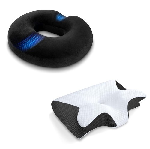 HOMCA Donut Pillow hemmoroid Cushion for Office Chair,Sciatica Pain Relief for Sitting,Premium Memory Foam Wheelchair Cushions for Pressure Relief,Tailbone Pain Car Seat
