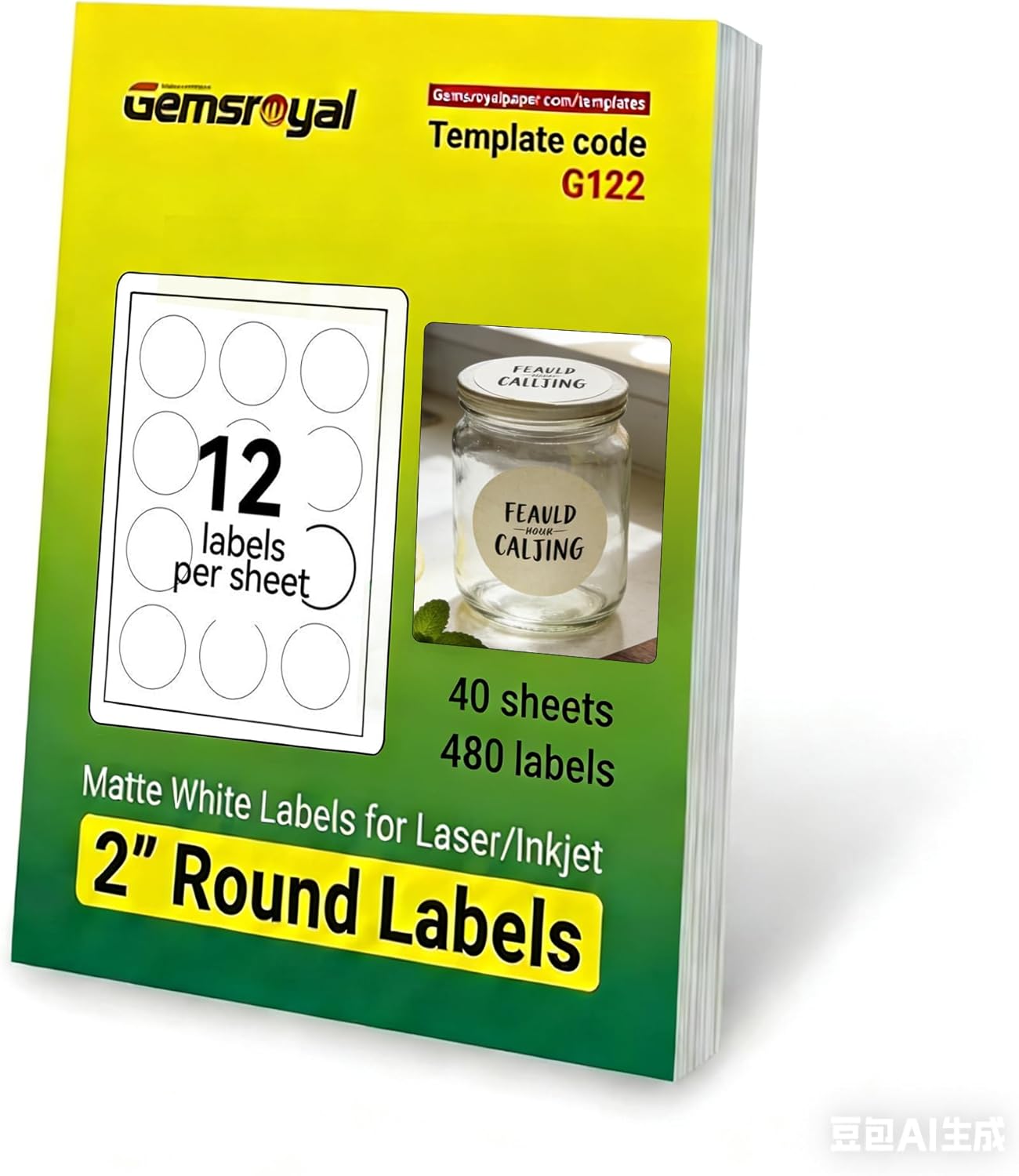 Skiennix Printable Round Labels - Matte White Circle Stickers for Inkjet & Laser Printers | 480 Labels, 40 Sheets