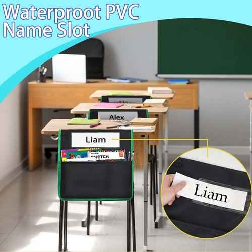 24pcs Chair Pockets for Classrooms 15.6 x 16.8 Inch, Seat Sacks for Classroom Chairs, Classrooms Chair Pockets, Student Chair Pockets Organizer with Multiple Pockets for Books, Stationery & Supplies