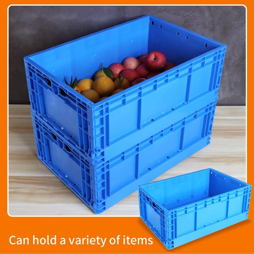 QTJH Collapsible Storage Bin Containe 52 Liter Transfer Open Bins plastic storage box,milk crates heavy duty Transit storage (2)
