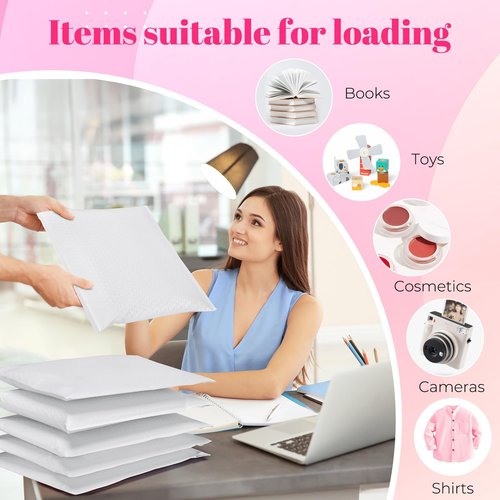 Metronic Bubble Mailer 10x13" White 40 Pack, Poly Padded Envelopes Waterproof Shipping Bags for Clothing, Self Seal Cushioning Mailers for Shipping Books, Jewelry, Makeup Supplies