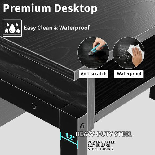 ALISENED Small Computer Desk - 31.5" Space-Saving Office Workstation with Hutch for Home Use