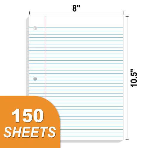 SUNEE 3 Ring Binder 2 Inch & Loose Leaf Paper College Ruled Paper, Office Binder Supplies