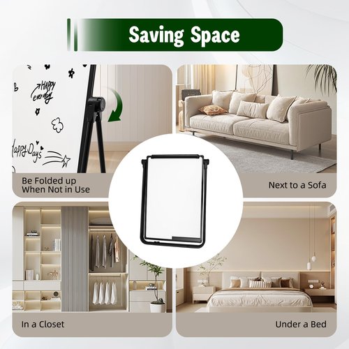 Rolling White Board with Stand, Double Sided Magnetic Dry Erase Boards Height Adjustable, Portable Standing Whiteboard for School Office Classroom Restaurant(36"×24")