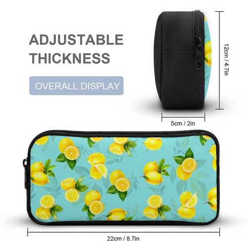 Psecoll 3pcs Cartoon Lemon & Leaf Backpack Set, Multi-functional Laptop Bag 17in Water Resistant Travel Daypack, Large Capacity Double Shoulder Backpack With Lunch Bag (Cartoon Lemon & Leaf