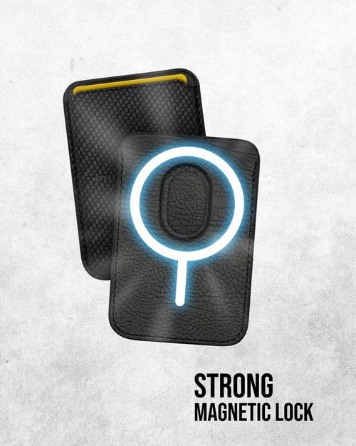 Phone Skope Leather Wallet - Magnetic Card Holder for Cell Phones | Secure & Convenient | Fits Carbon Pro Case Black