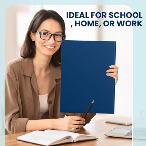 Henoyso 24 Pcs Plastic Presentation Folders - Heavy Duty 2 Pocket Letter Size, Blue for School & Office