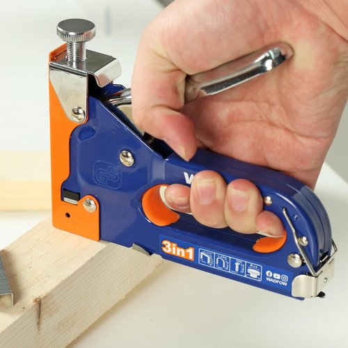 WADFOW Heavy Duty 3-in-1 Stapler Gun with 3,000 Staples: Manual Brad Nailer, Power Adjustment Stapler Gun for Wood, Crafts, Carpentry, Decoration and DIY
