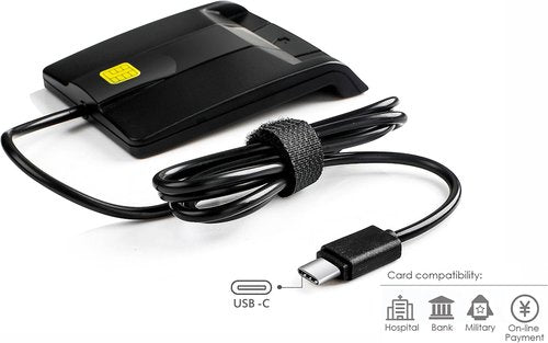 SAICOO Type C Smart Card Reader - DOD Military USB-C CAC Reader for Windows & Mac OS X