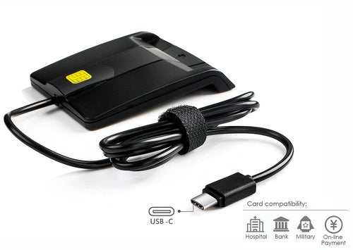 Type C Smart Card Reader Saicoo DOD Military USB-C Common Access CAC Card Reader, Compatible with Mac OS, Win (Don't Support VA PIV Card)