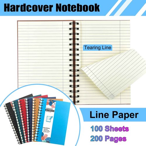 12 Pack A5 Hardcover Spiral Notebook College Ruled Notebooks Colorful Journal Bulk Diary Planner Lined Travel Subject Writing Notepad for School Office Business Supplies, 8.3" x 5.5", 6 Colors